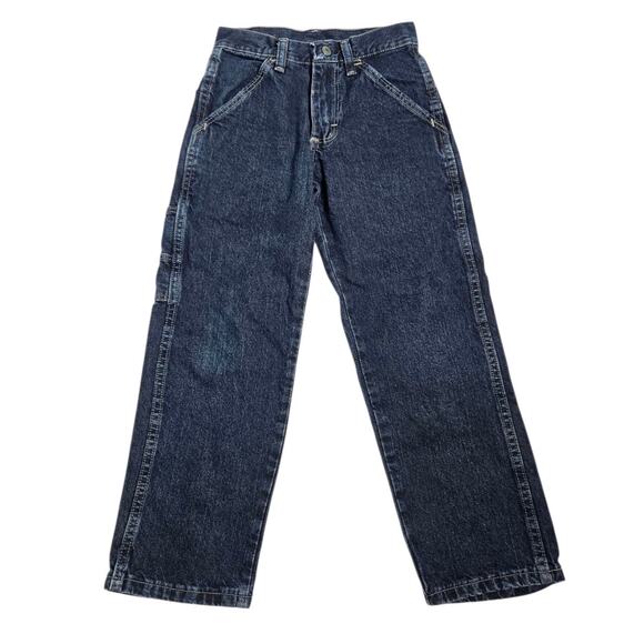 Wrangler Kids Dark Wash Straight Leg Cotton Jeans Boys 8 Slim - Picture 1 of 6